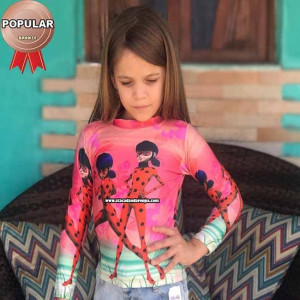 Blusa Feminino Personagens Infantil UV 1 a 3 anos