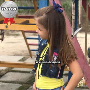 Colete Jeans Infantil Destroyed P/M/G/ 4 a 7 Anos