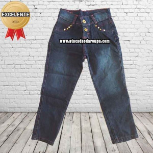 Calça Jeans Feminina Infantil P/M/G 1 a 5 Anos