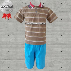 Conjunto Polo Infantil M/G 2 a 7 Anos