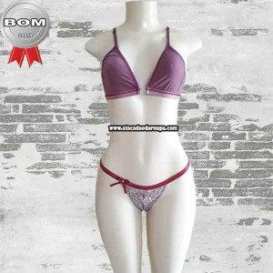 Lingerie Microfibra Em Renda M