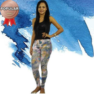 Calça Legging em Cotton Estampada M