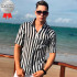 Camisa Social Listrada Masculina P/M/G