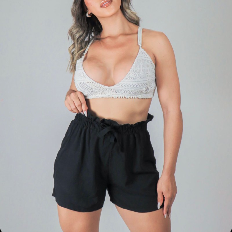 Short Feminino Viscose Estampado Soltinho Com Latex Confortável