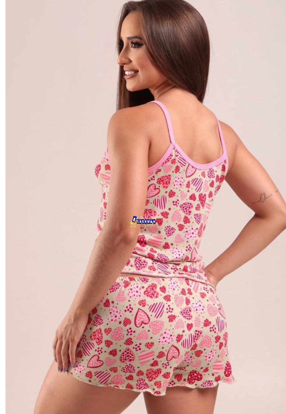 Conjunto Baby Doll Feminino Alça Americano