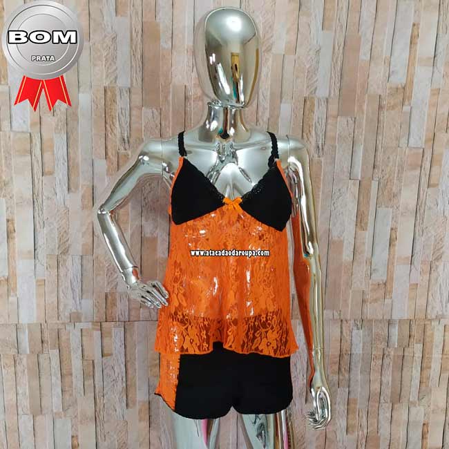 Short Dool Liso Renda Microfibra