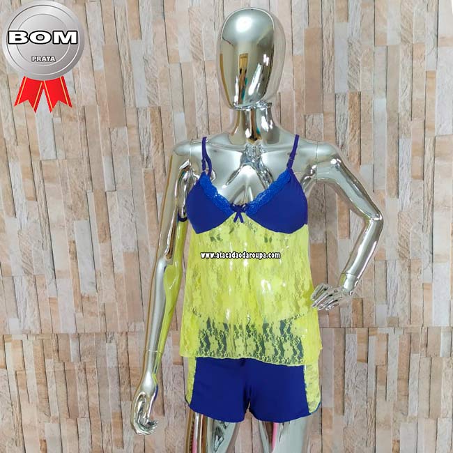 Short Dool Liso Renda Microfibra