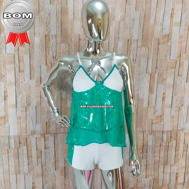 Short Dool Liso Renda Microfibra