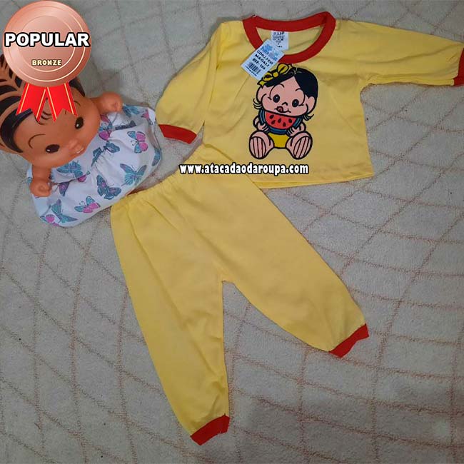 Conjunto Bebê Menina Personagens Algodão RN