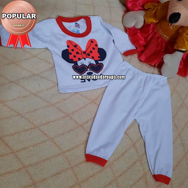 Conjunto Bebê Menina Personagens Algodão RN