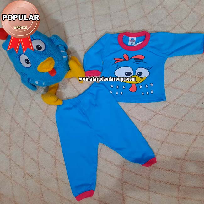 Conjunto Bebê Menina Personagens Algodão RN