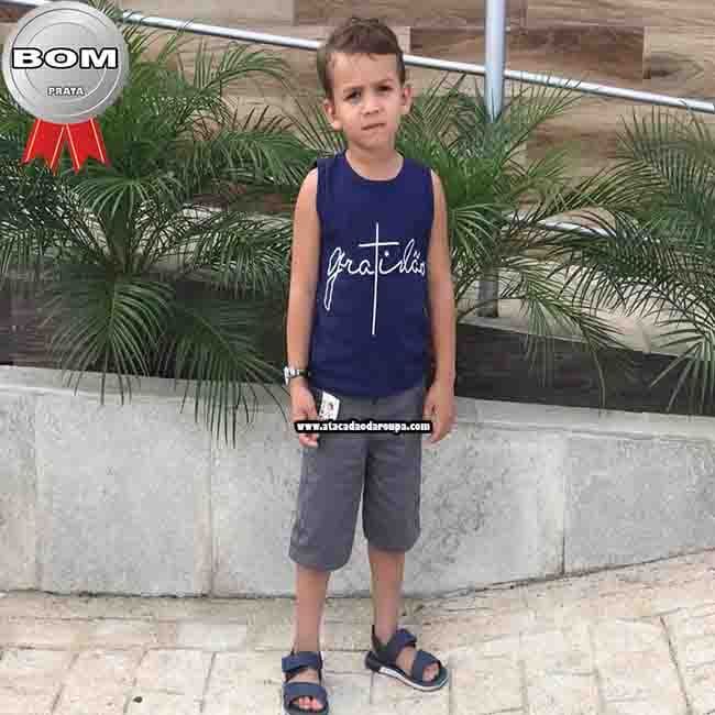 Bermuda Infantil Brim Lisa Com Regulador 2 a 8 Anos