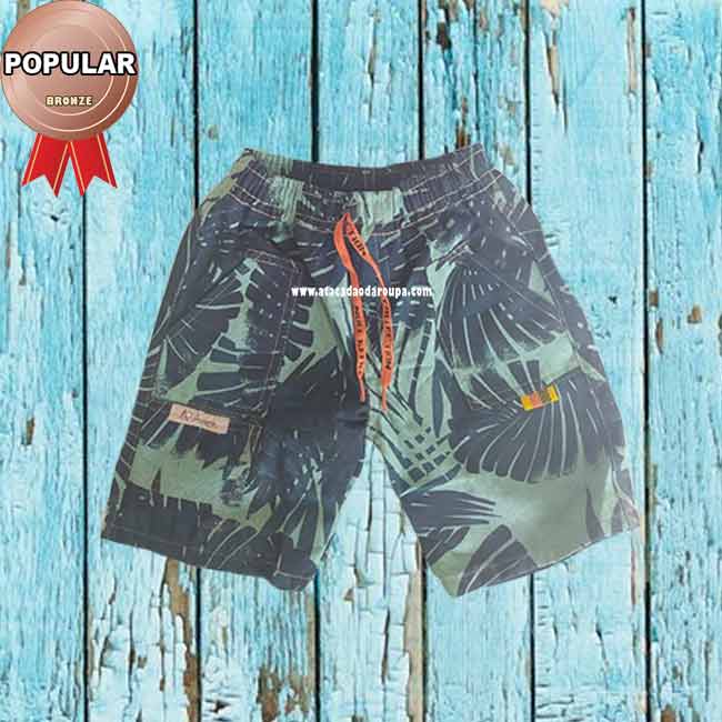 Short Brim Estampado Infantil P/M/G 2 a 6 Anos