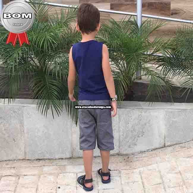 Bermuda Infantil Brim Lisa Com Regulador 2 a 8 Anos