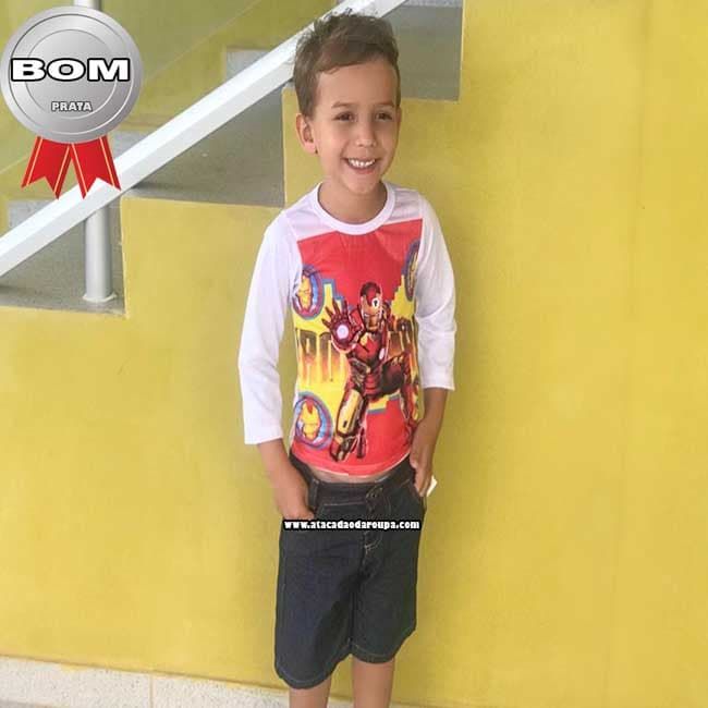 Bermuda Jeans Infantil com Regulador 1 a 4 anos