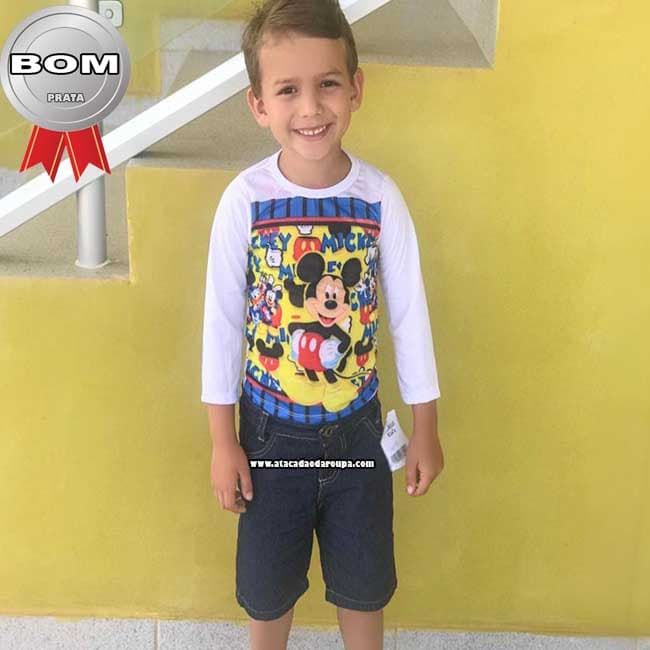 Bermuda Jeans Infantil com Regulador 1 a 4 anos