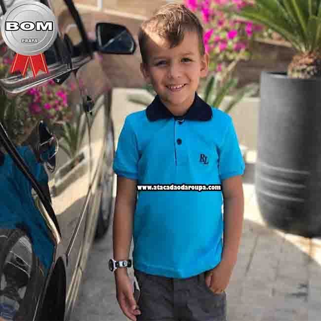 Camisa Gola Polo Infantil Algodão