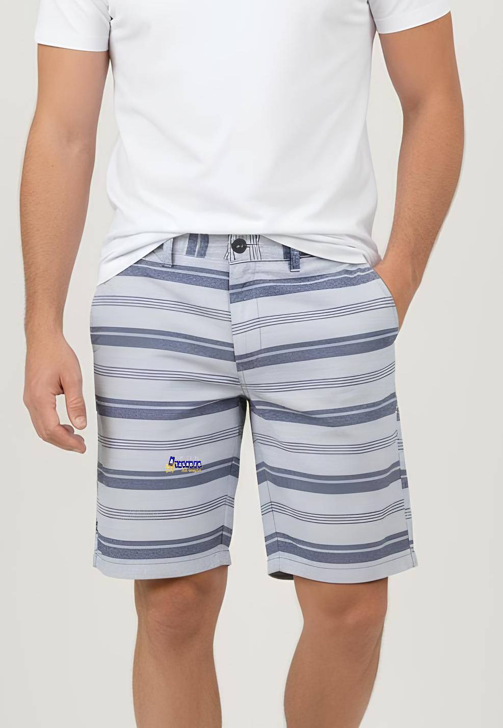 Bermuda Masculina Listrada Adulta