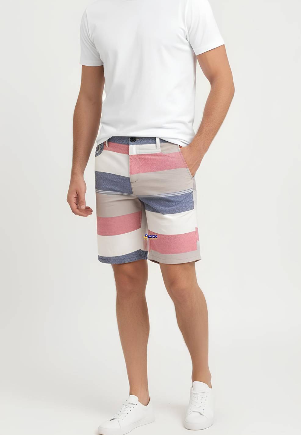 Bermuda Masculina Listrada Adulta Bermuda Masculina Listrada Adulta