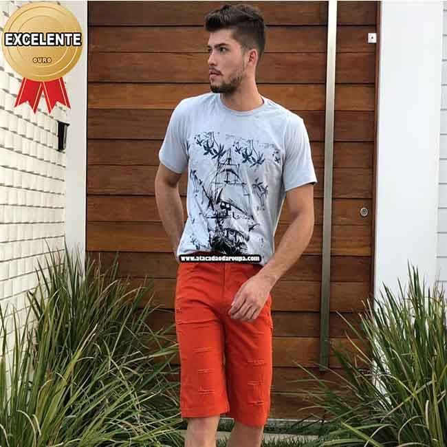 Bermuda Brim Destroyed com Lycra