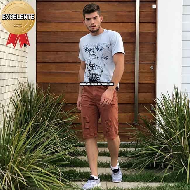 Bermuda Brim Destroyed com Lycra