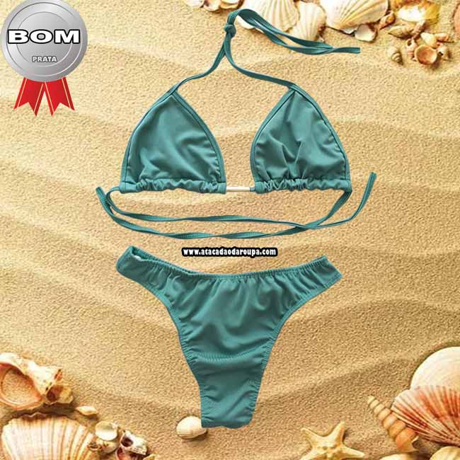 Biquini Cortininha Babado e Fio Dental