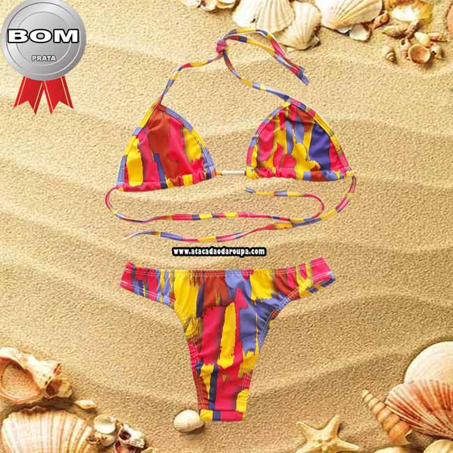 Biquini Cortininha Babado e Fio Dental