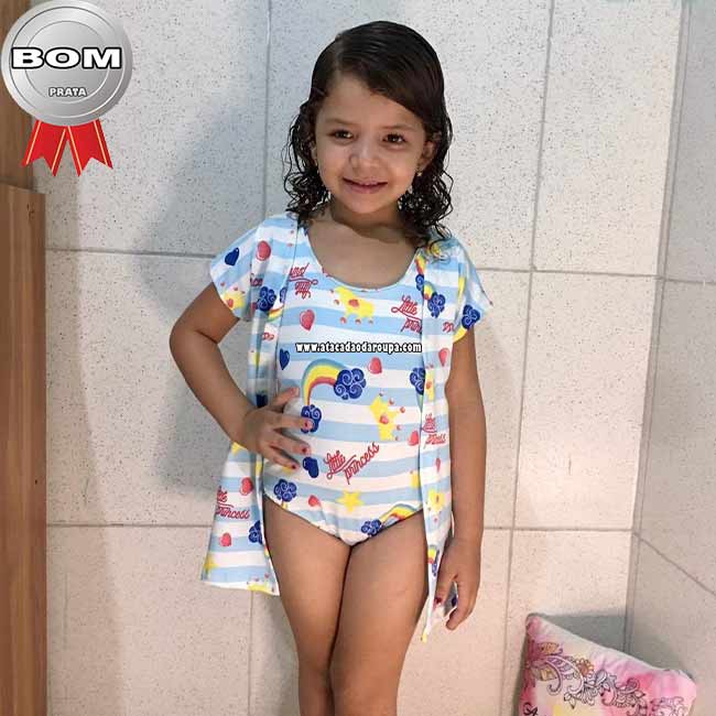 Biquini e Body Com Kimono 6 a 8 Anos