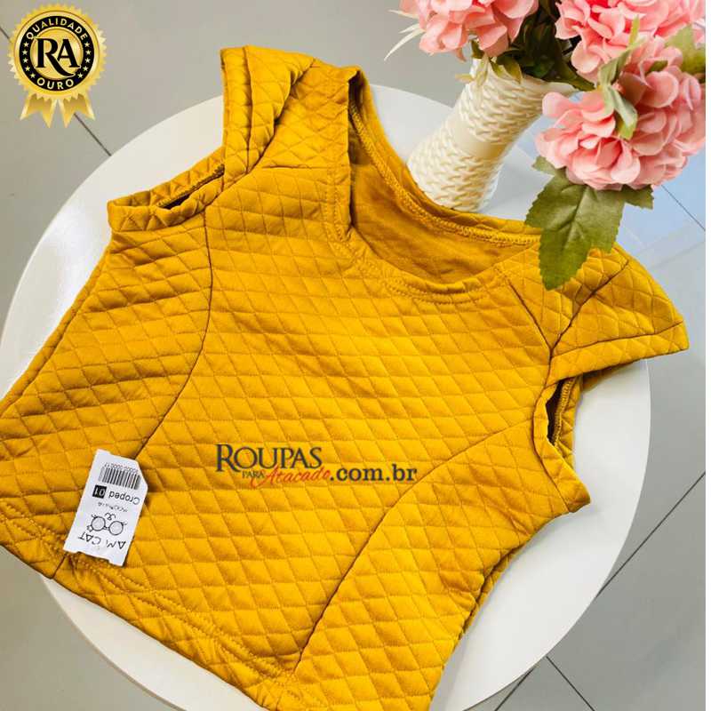 Blusa Cropped Feminina Em Matelassê