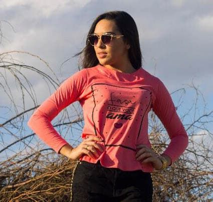 Blusa Feminina Manga Longa Algodão