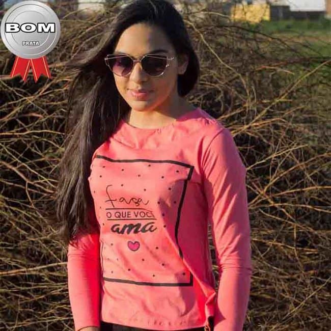 Blusa Feminina Manga Longa Algodão