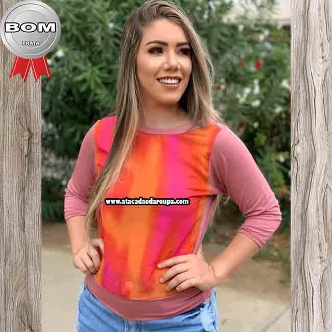 Blusa Feminina Manga 3/4 G