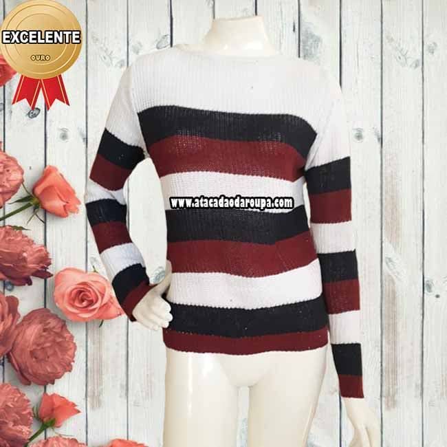 Blusa Manga Longa de Tricô Inverno