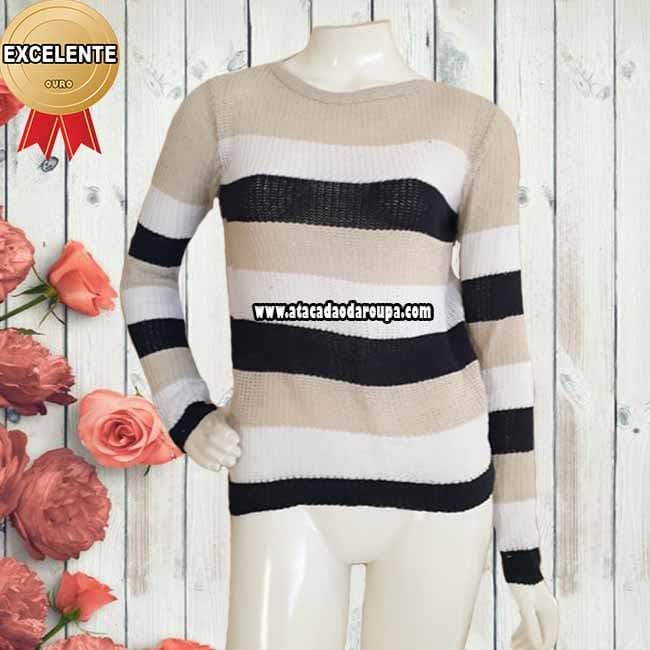 Blusa Manga Longa de Tricô Inverno