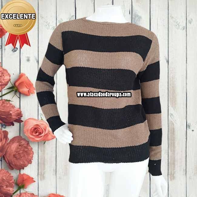 Blusa Manga Longa de Tricô Inverno