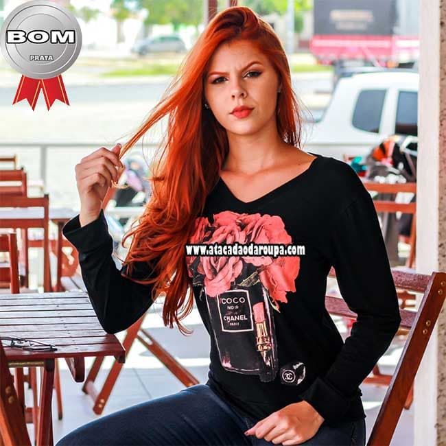 Blusa Manga Longa Feminina