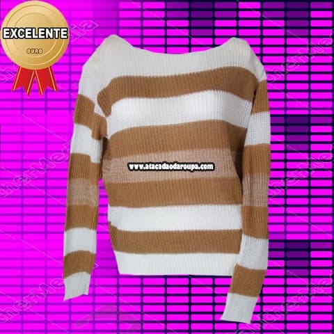 Blusa Manga Longa de Tricô Inverno