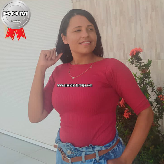 Blusa 3/4 Malha Canelada M