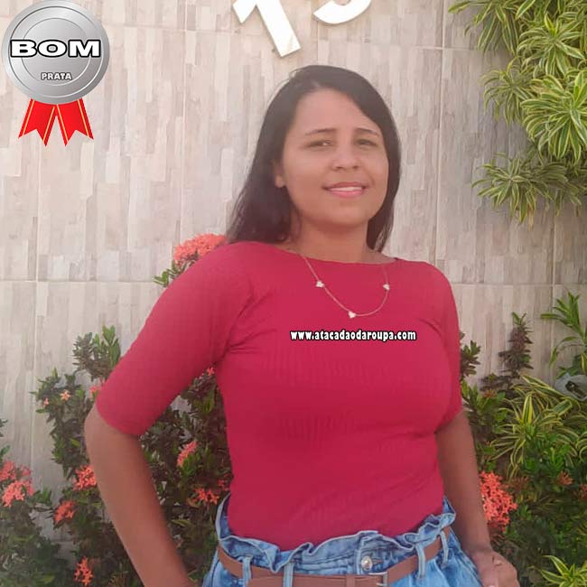 Blusa 3/4 Malha Canelada M