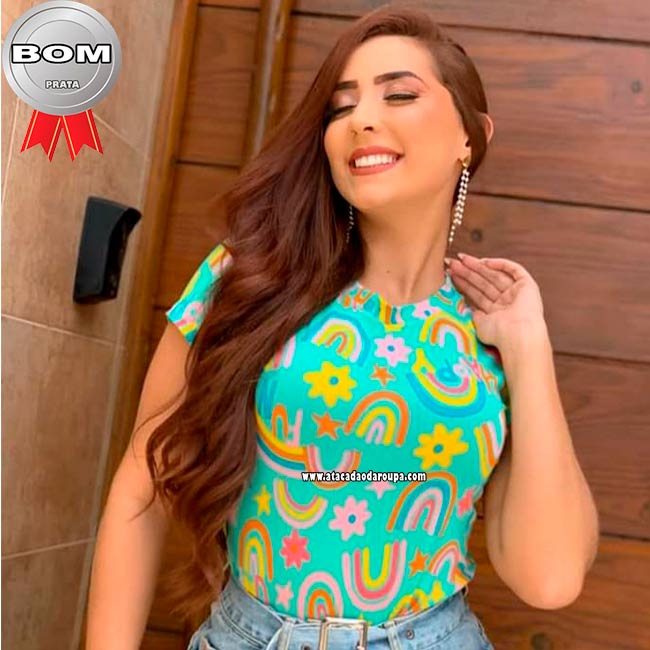 Blusas Estampadas de Malha Leila