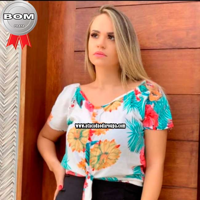 Blusa Crepe Lisa Renda Guipir