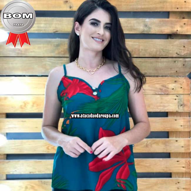 Blusa Crepe Lisa Renda Guipir