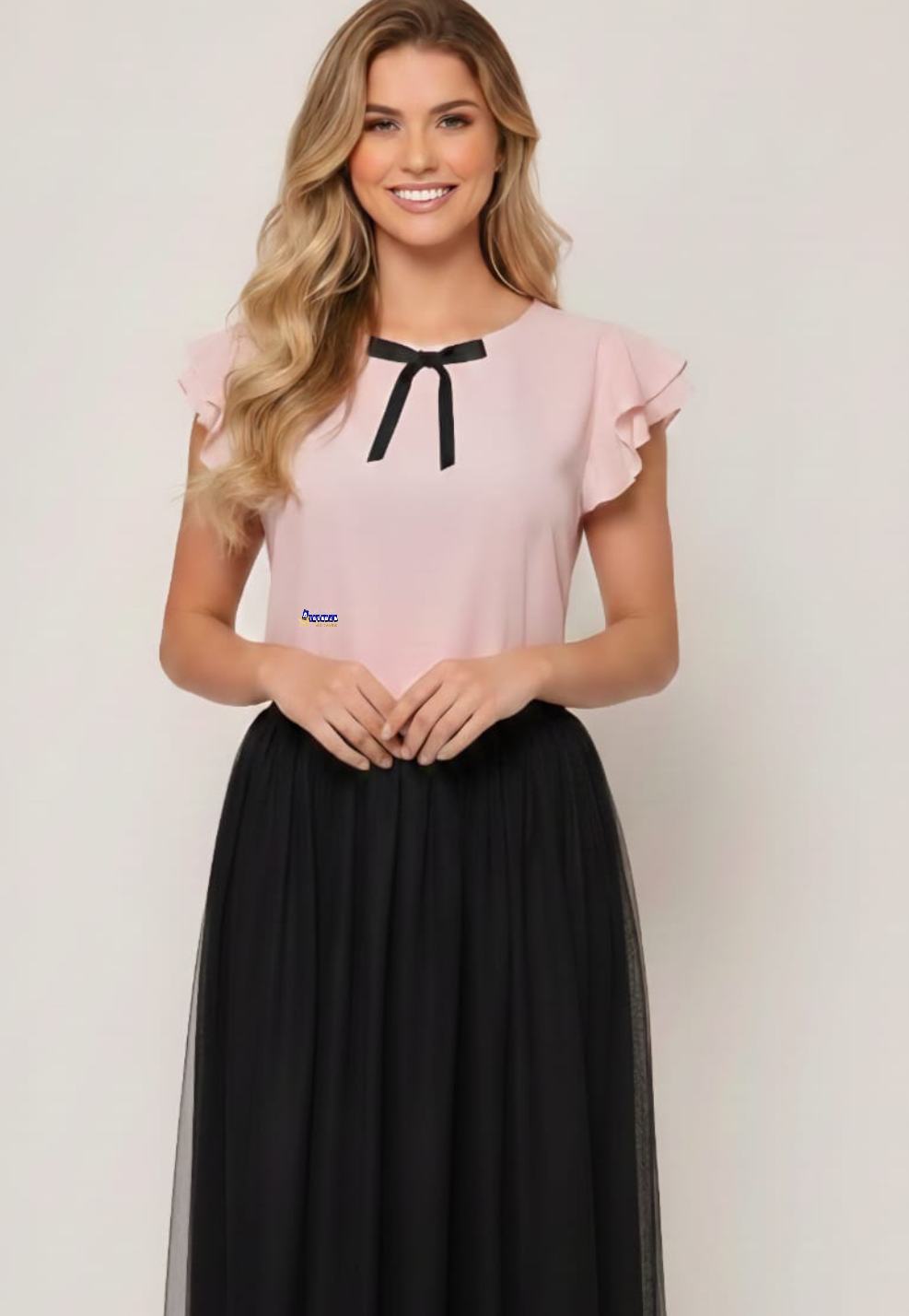 Blusas Feminina Crepe Com Manga