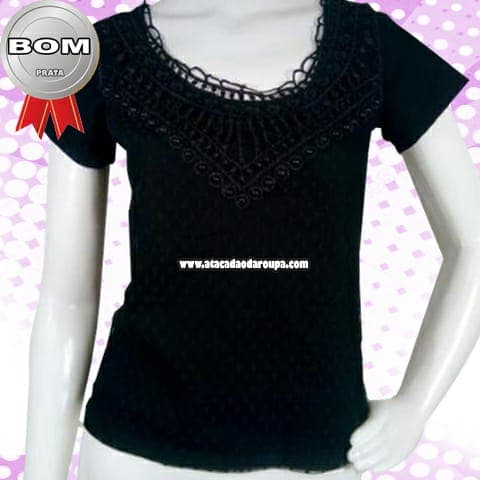 Blusas Feminina com Tule e Renda M
