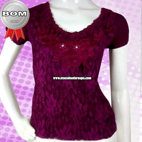 Blusas Feminina com Tule e Renda M