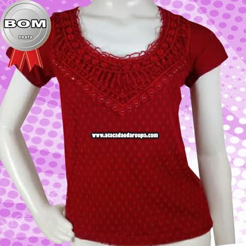 Blusas Feminina com Tule e Renda M