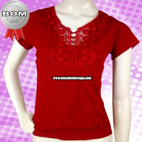 Blusas Feminina com Tule e Renda M