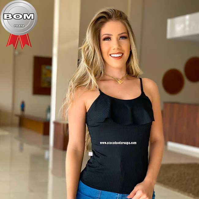 Camisetas Feminina Malha Canelada Lisa M