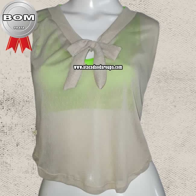 Blusas Cropped malha Tule Lycra M