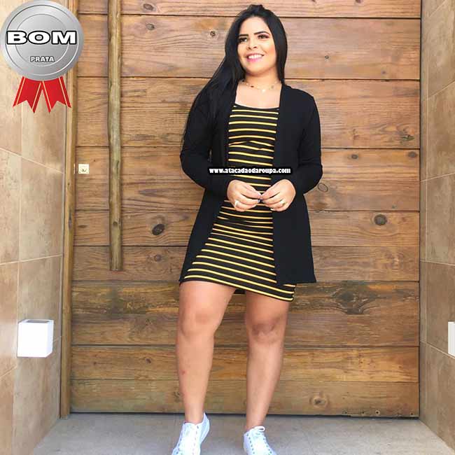 Cardigan em Malha Suede